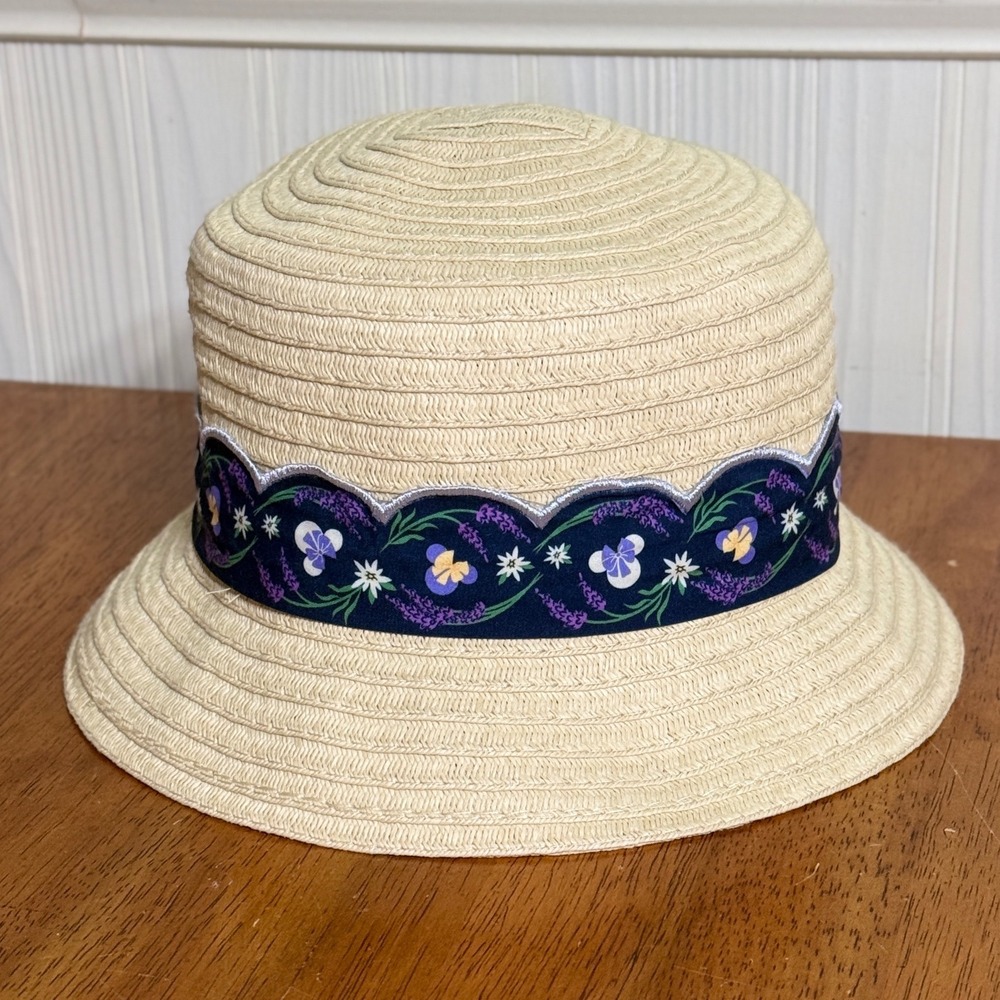 Disney Parks Official Bucket Hat Straw 2023 Lavender Collection Minnie Mouse